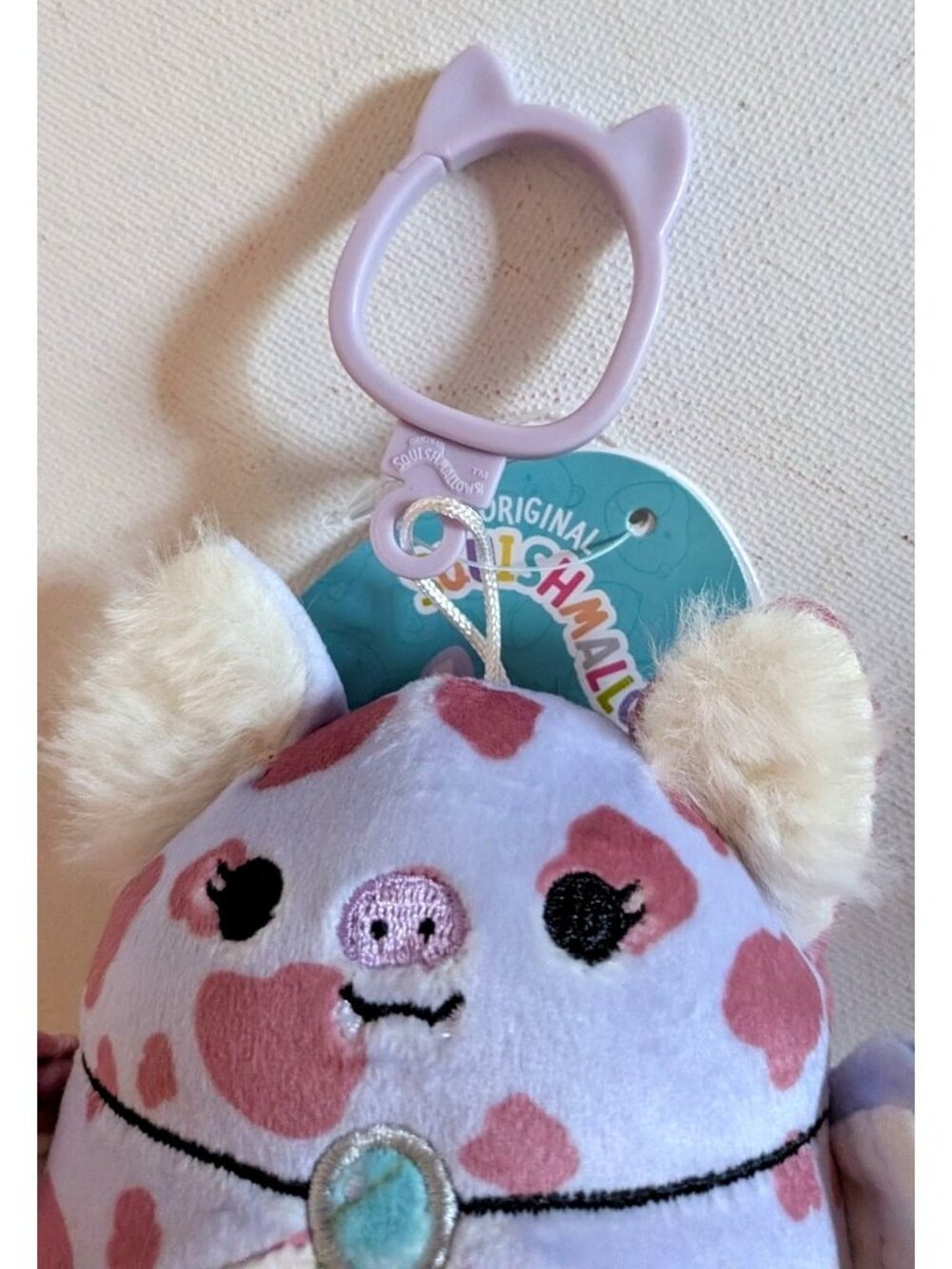 NWT 3.5" Jolene Clip Cowgirl Bat Squishmallows Goth Western Halloween Bolo Plush